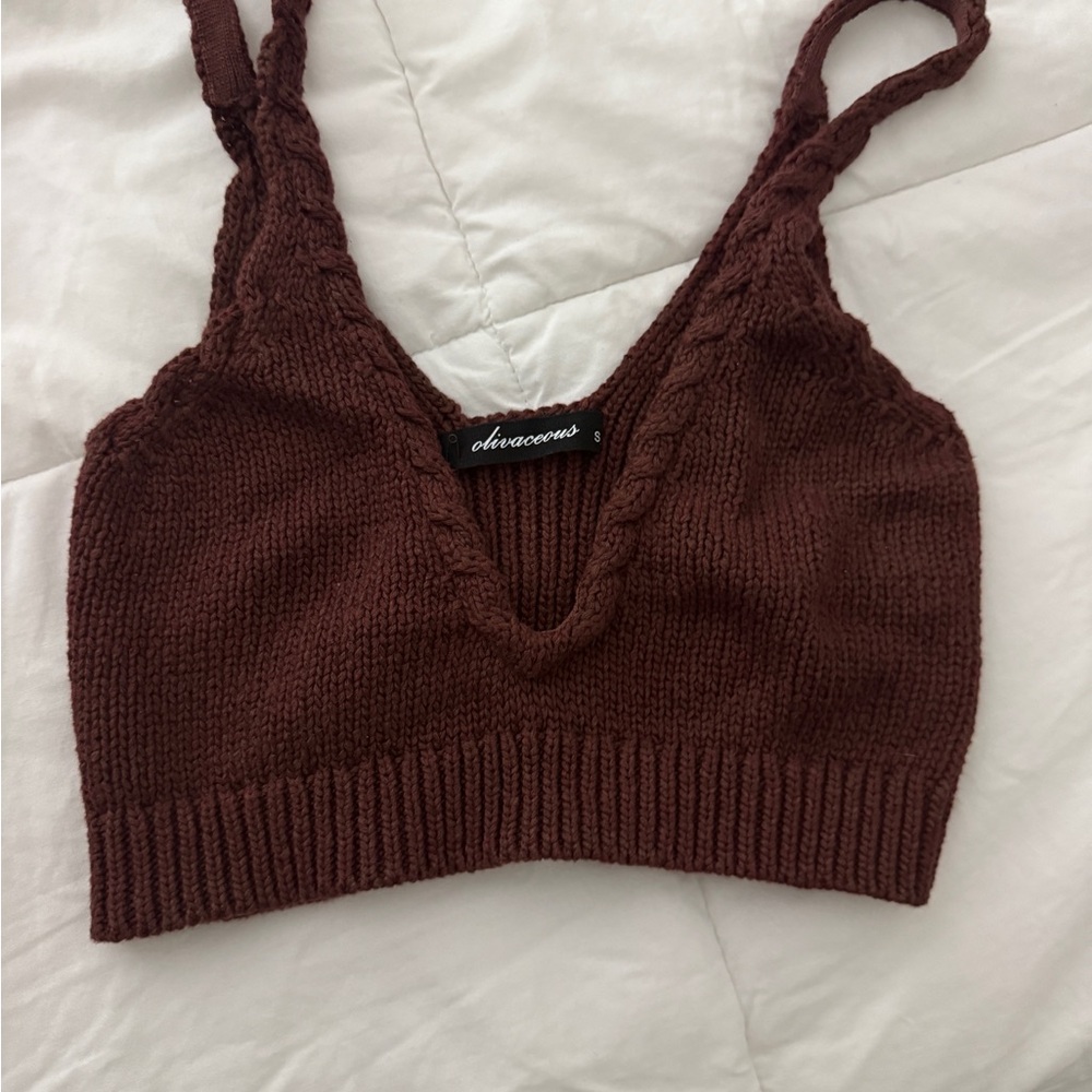 Olivaceous Brown Knit Bra